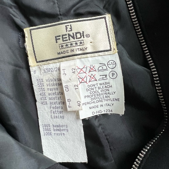 ❤️HP❤️EUC VTG 90s FENDI low back deep v black midi dress - Picture 9 of 13